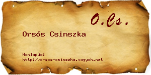 Orsós Csinszka névjegykártya