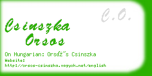 csinszka orsos business card